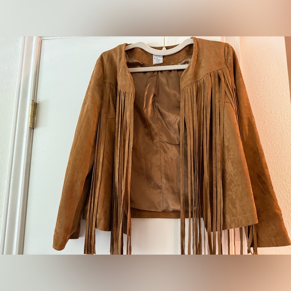 Earthbound Tan Fringe Suede Jacket